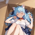段ボールと猫耳女の子 2枚目