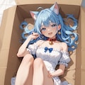 段ボールと猫耳女の子 6枚目