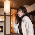 暖炉のある部屋の女性 3 2枚目