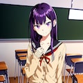 クラスの紫髪の女子（アニメ塗り） 3枚目