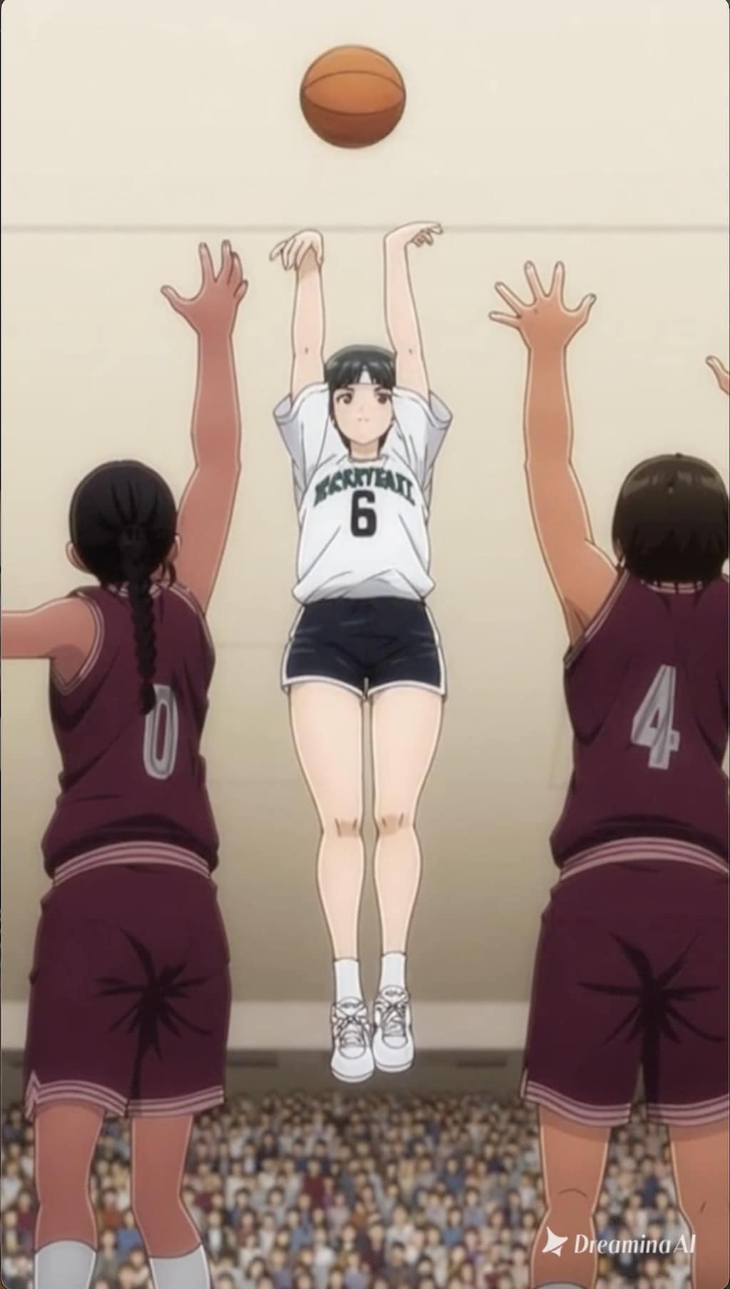 女バスのジャンプシュート380