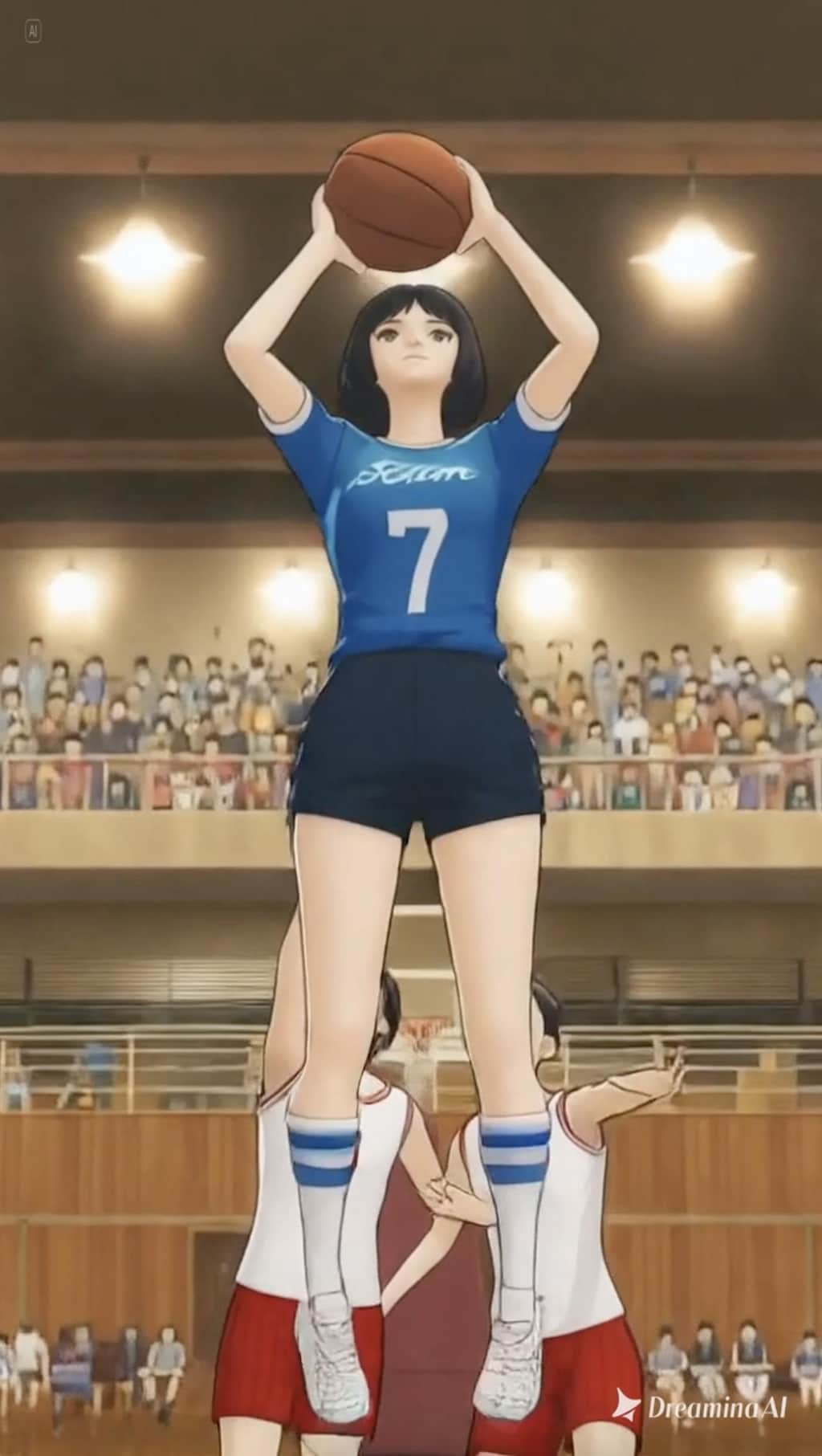 女バスのジャンプシュート380