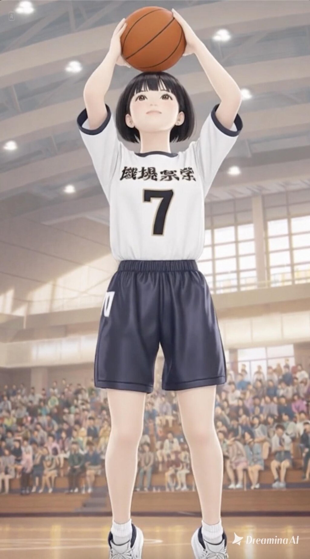 女バスのジャンプシュート380