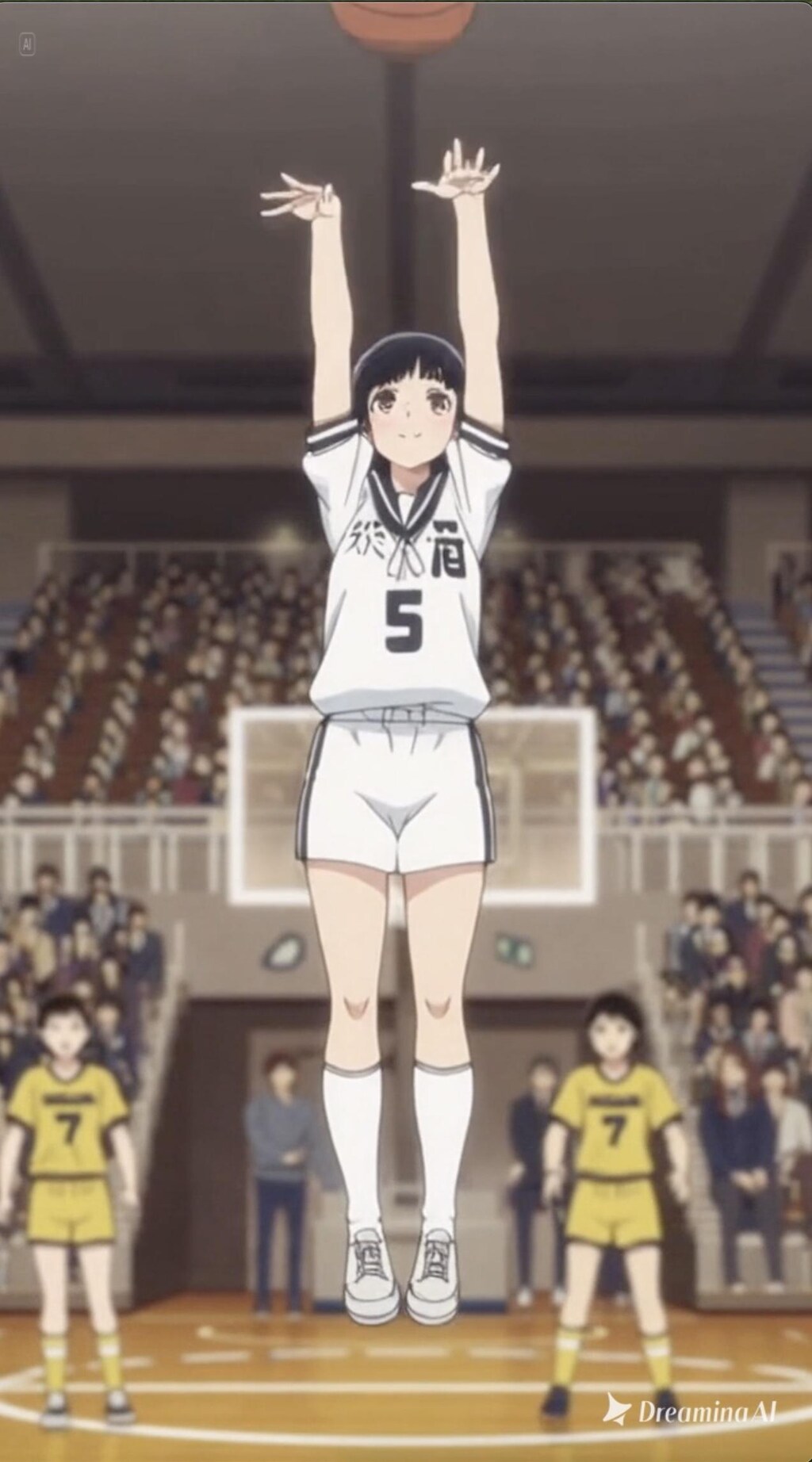 女バスのジャンプシュート380