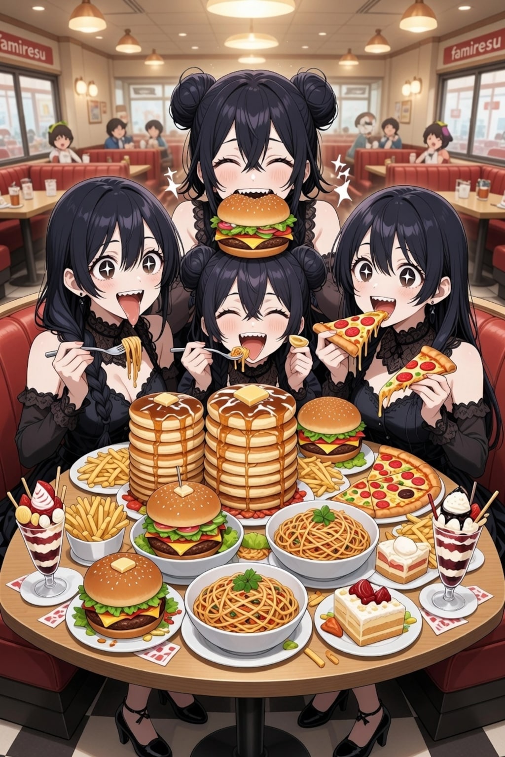 【悲報】悪のお姉さんズ日本のファミレスに完全敗北し光堕ち、能力発揮できず