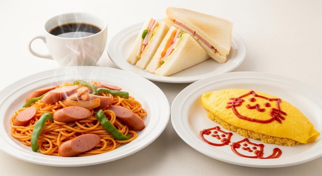 摩訶不思議食堂の喫茶店定番メニュー三点セット珈琲付き