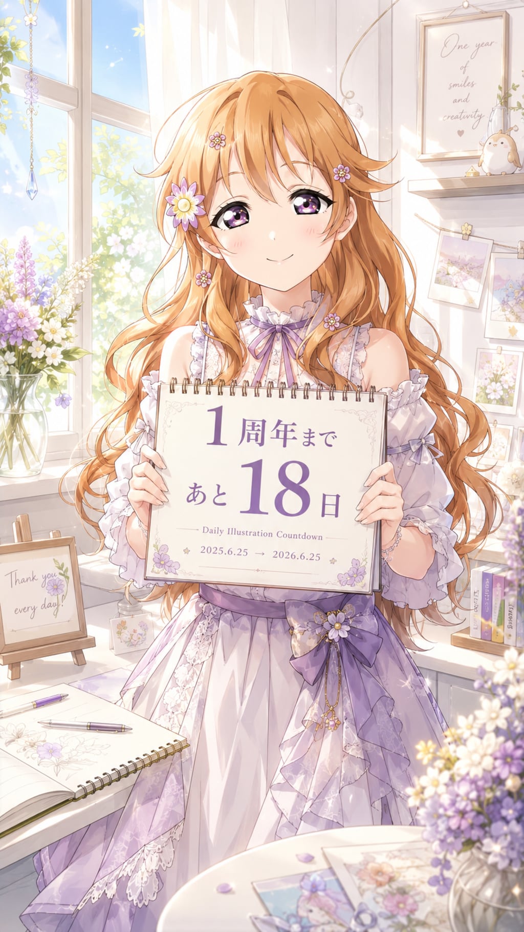 デイリーイラスト1周年カウントダウン