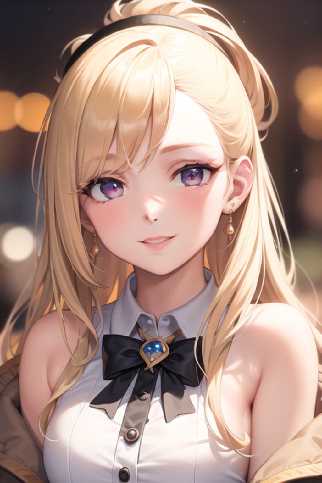 耳飾りを付けた金色の髪の少女