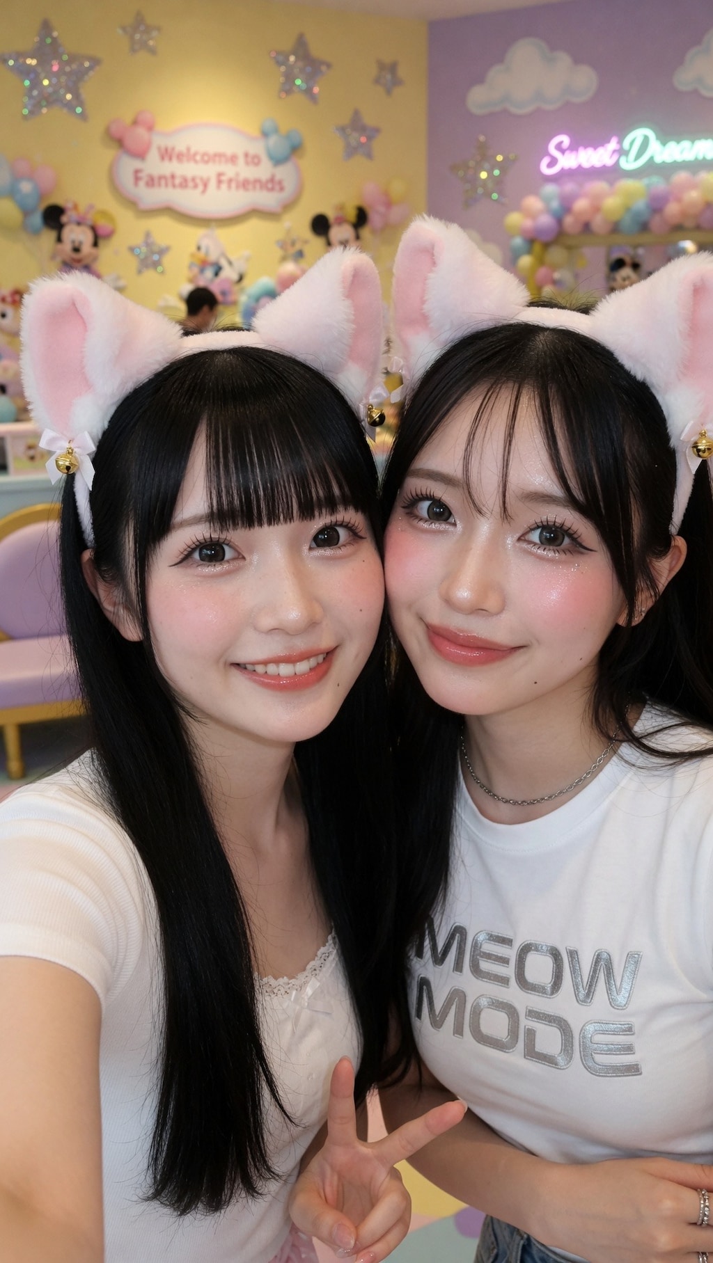 猫耳姉妹みたいな2ショット💗