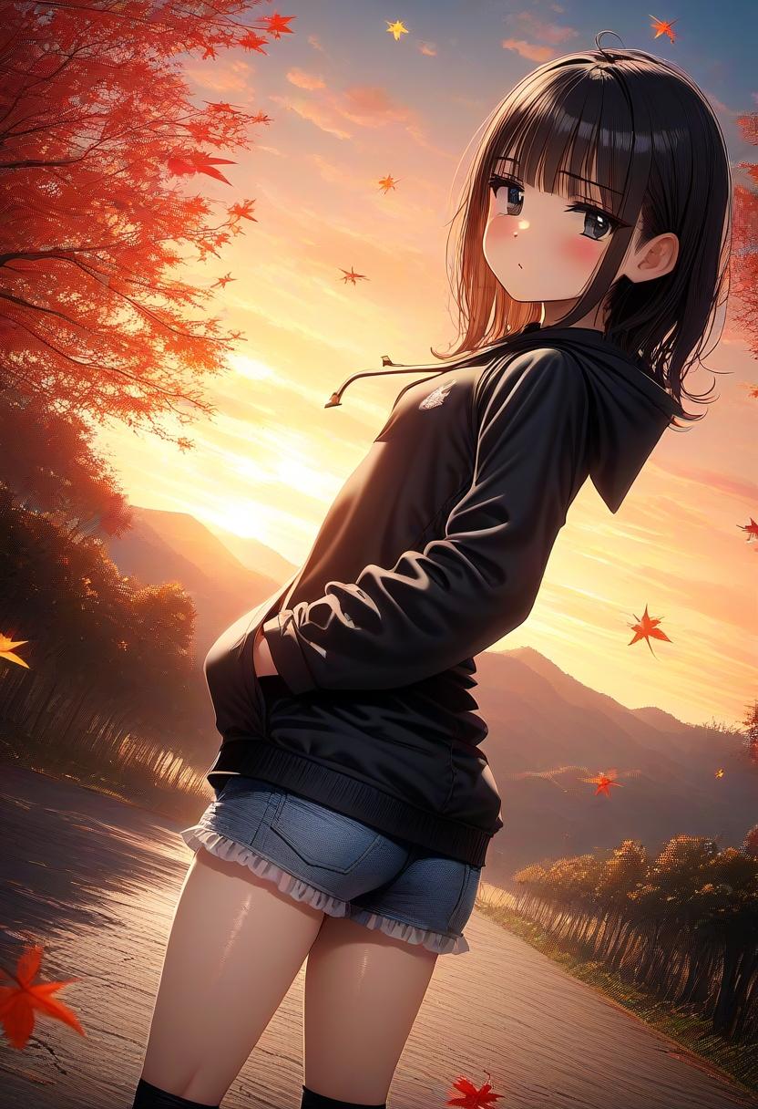 秋の夕陽にてるやまもみじ | の人気AIイラスト・グラビア