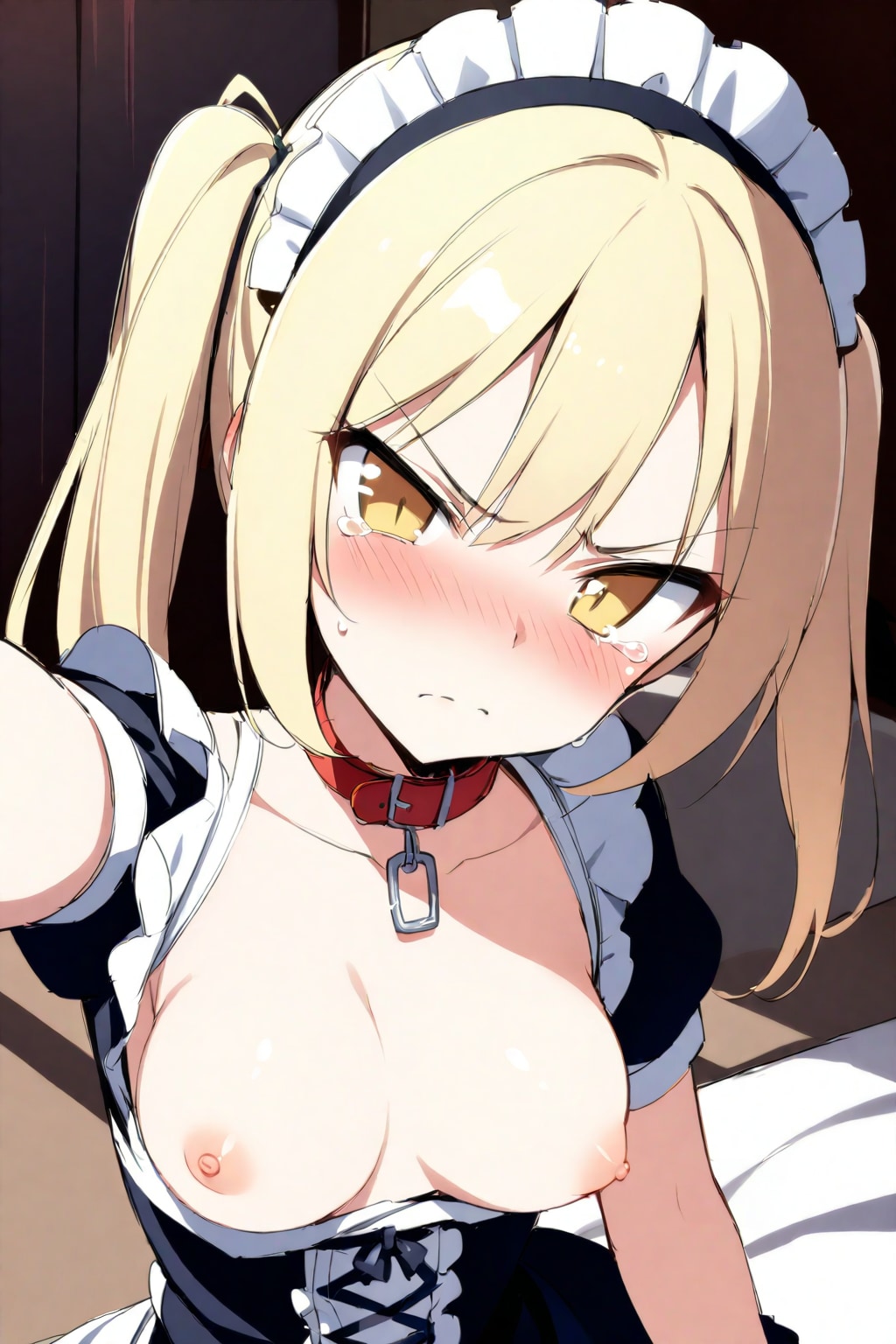 エッチな自撮りをさせられる金髪ちゃん