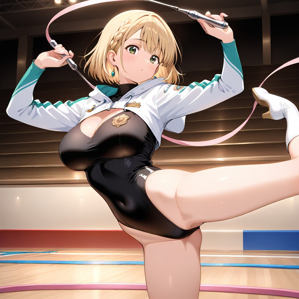 新体操パーカーハイネックレオタード美少女警官