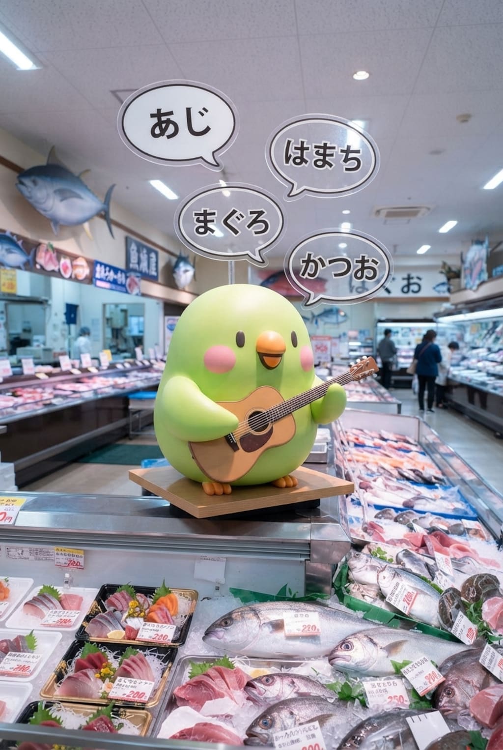 鮮魚コーナーインコ