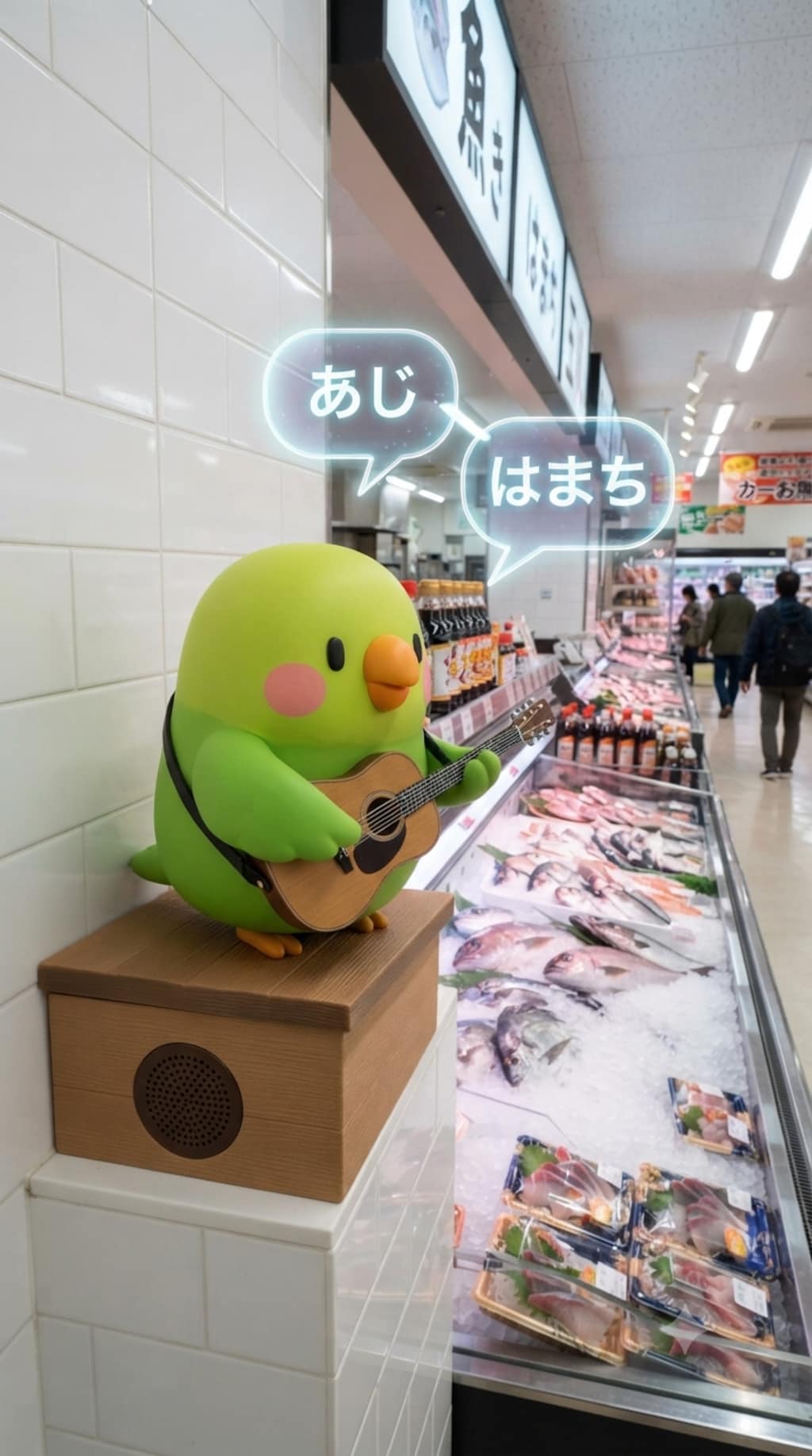 鮮魚コーナーインコ