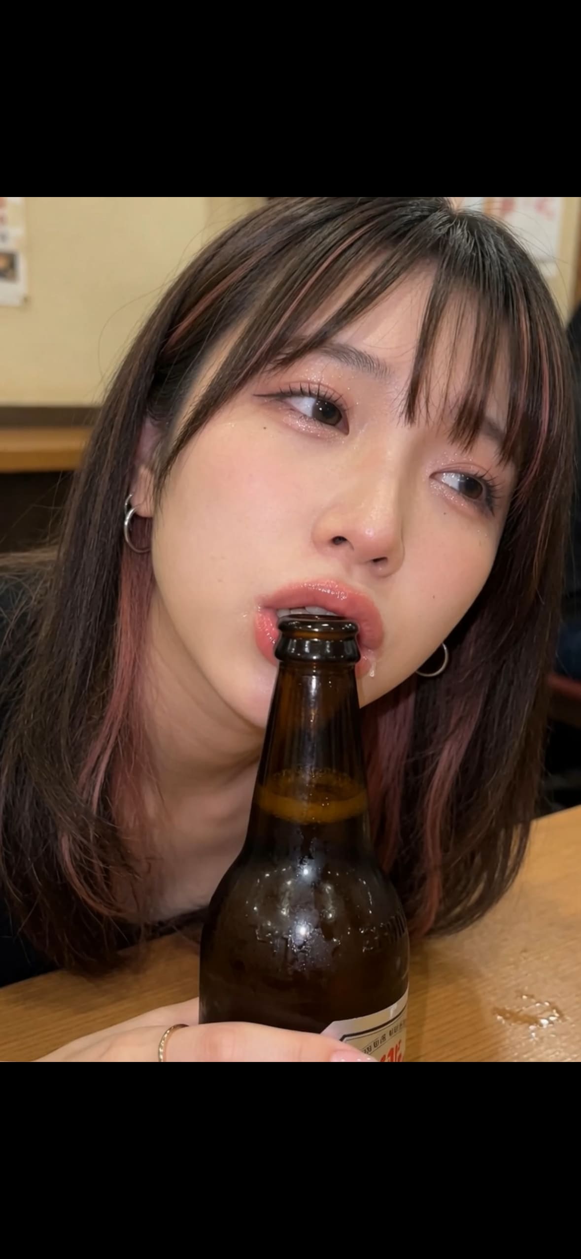 瓶ビールで練習