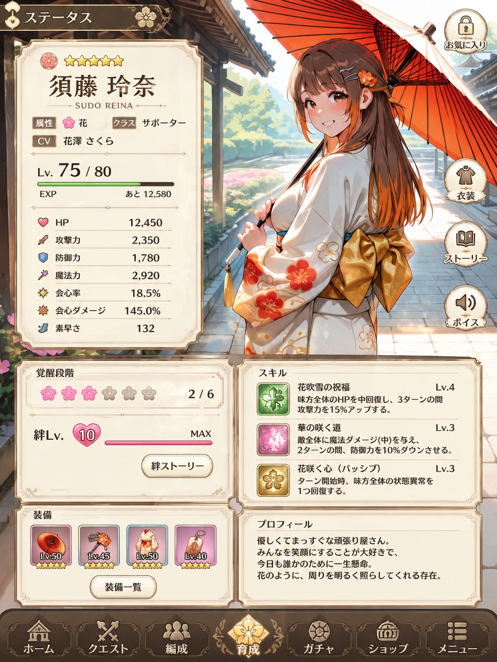 何かのゲームのステータス