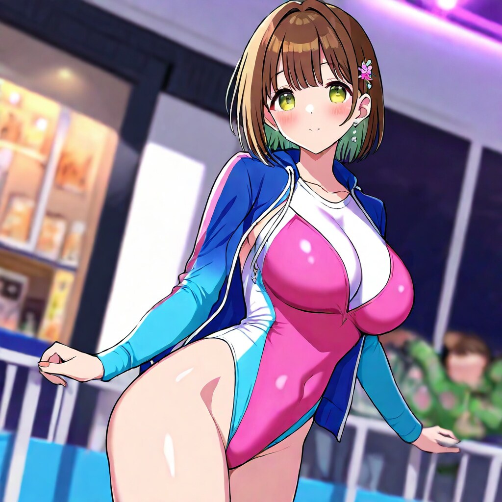 めちゃかわいいパーカー長袖ハイレグレオタード4人娘