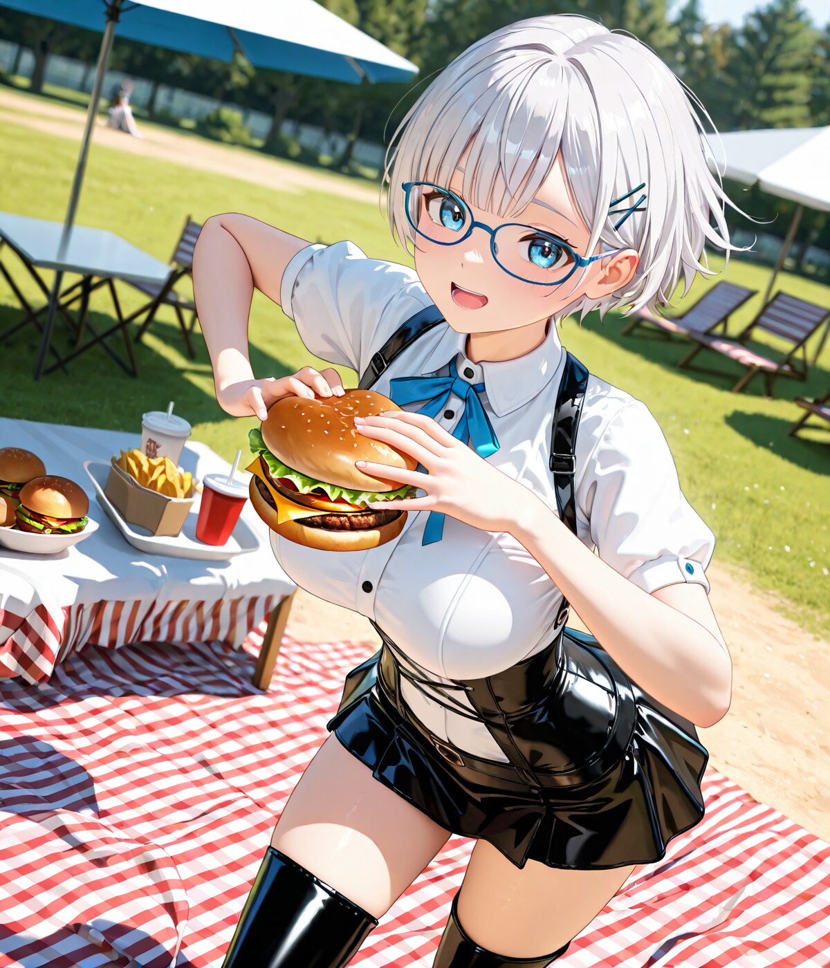 「ピクニックのお供はハンバーガー！」