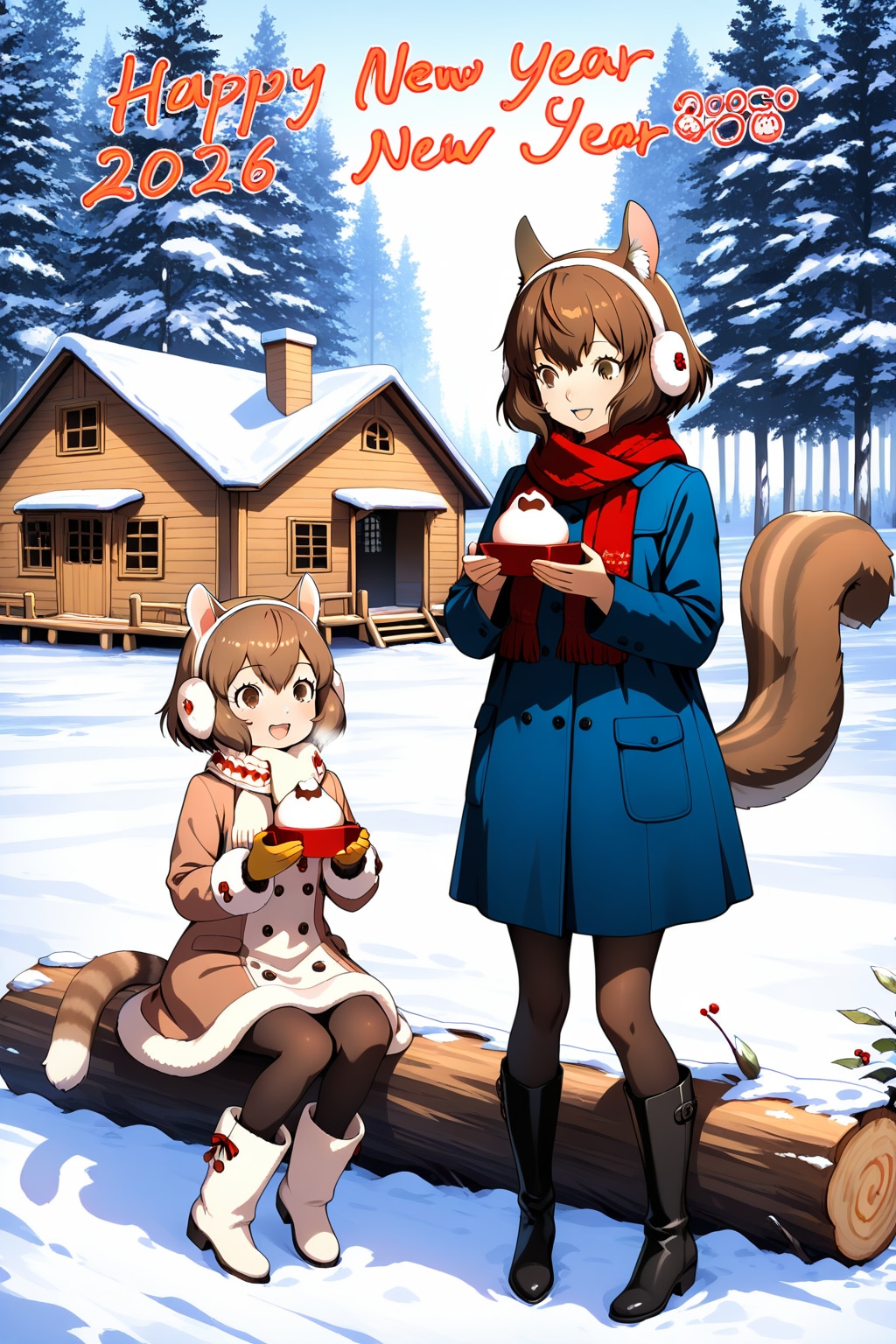 ミミちゃんとシルちゃんのお正月day1《おいでよ どうぶつの娘》