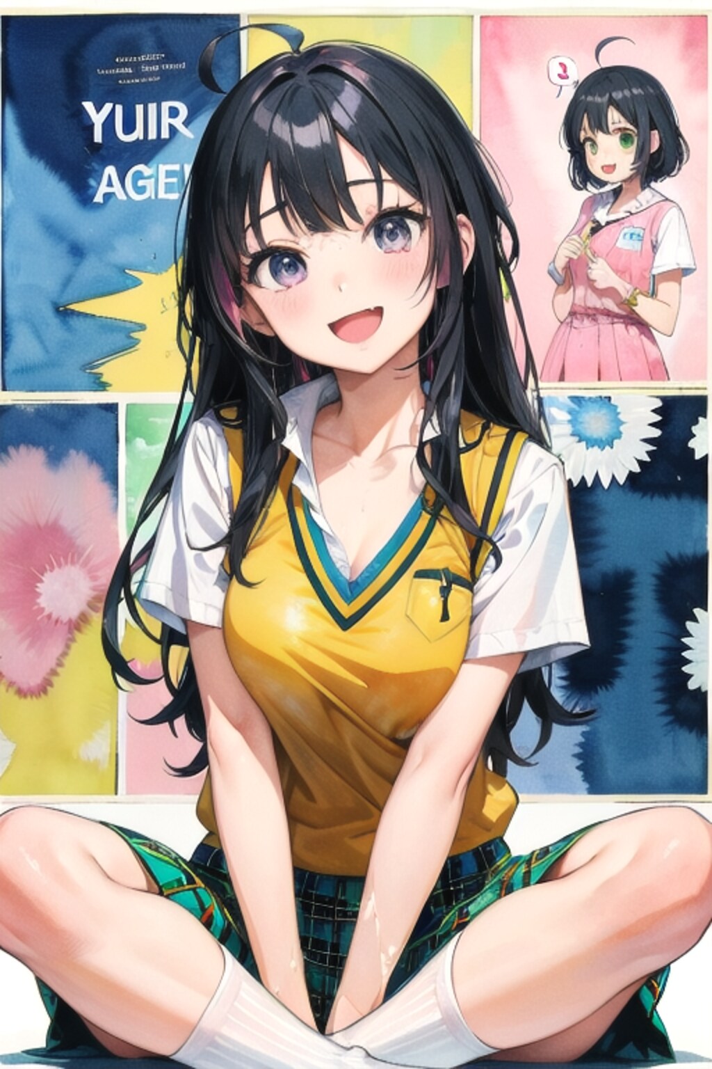 (7枚)  古○川 唯 さん (( 水彩画調 を 混ぜました ))