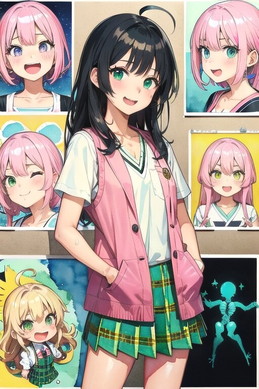 (7枚)  古○川 唯 さん (( 水彩画調 を 混ぜました )) | の人気AIイラスト・グラビア