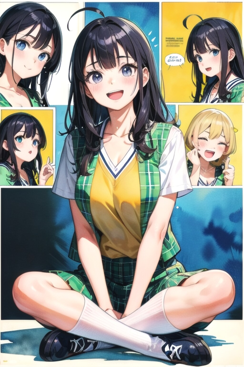 (7枚)  古○川 唯 さん (( 水彩画調 を 混ぜました ))