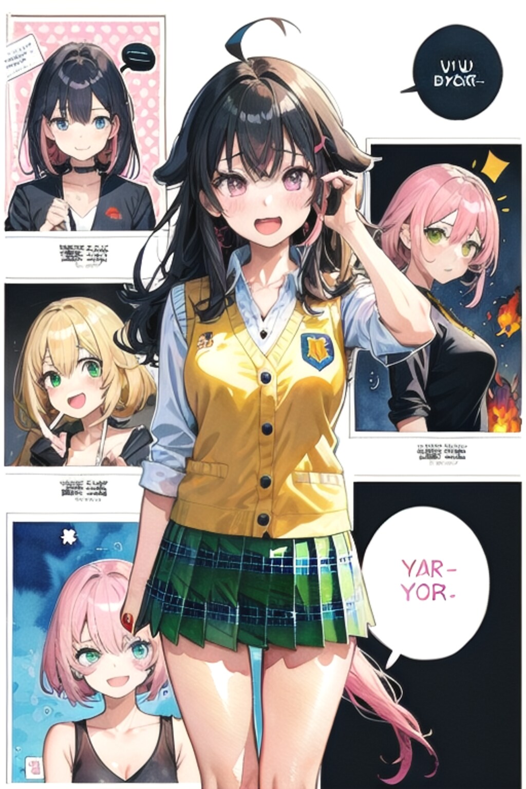 (7枚)  古○川 唯 さん (( 水彩画調 を 混ぜました ))