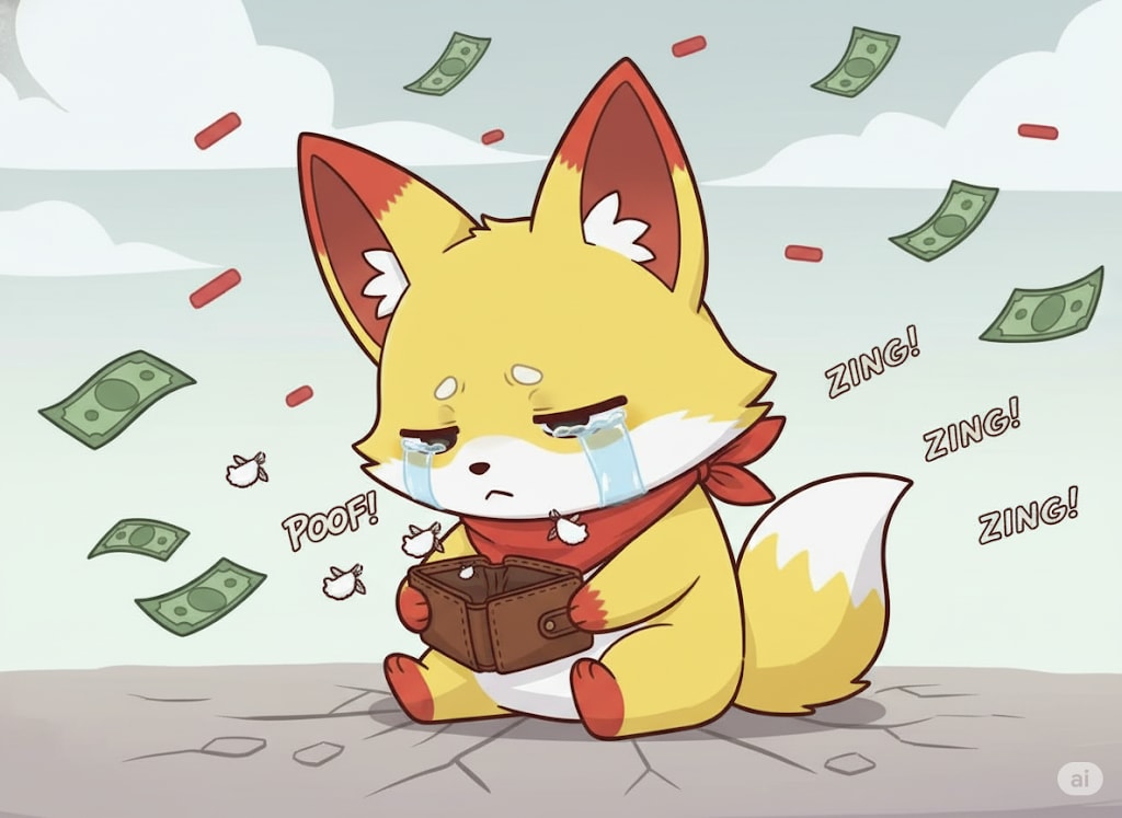 【やれやれ系キツネ】謎の重税（所持金崩壊） | の人気AIイラスト・グラビア