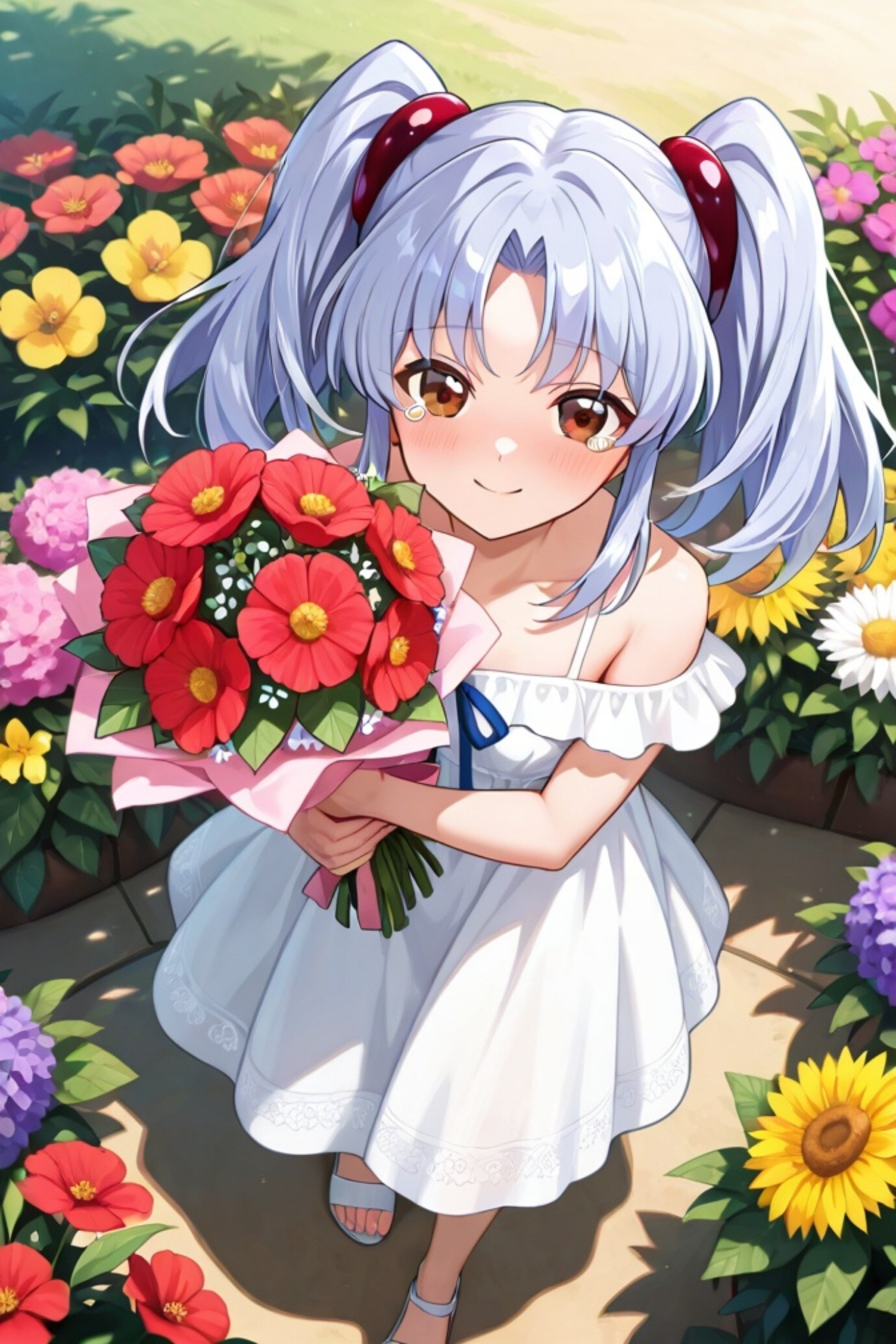 花を贈るルリルリ