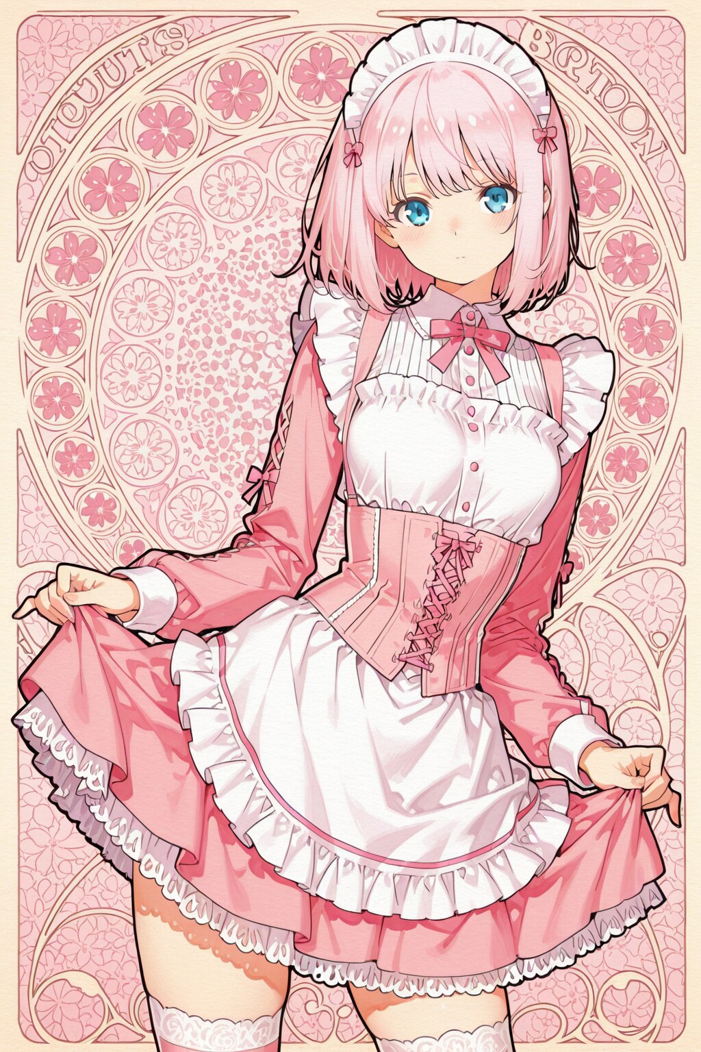 ピンクメイド | の人気AIイラスト・グラビア