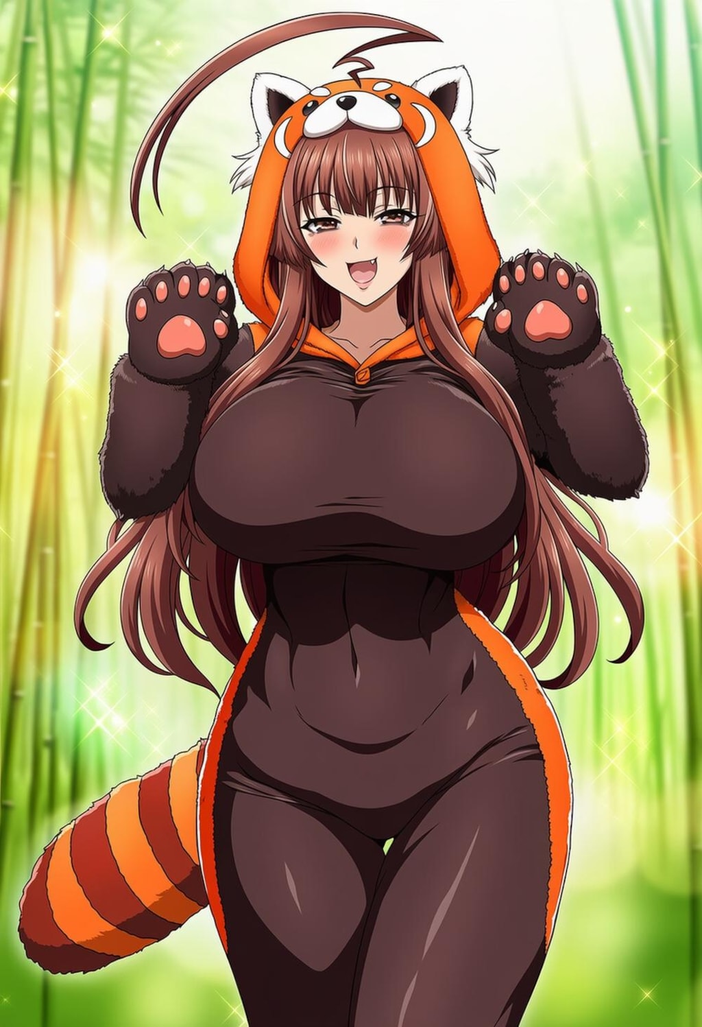 目のクマ着ぐるみコスプレ軽巡洋艦人妻