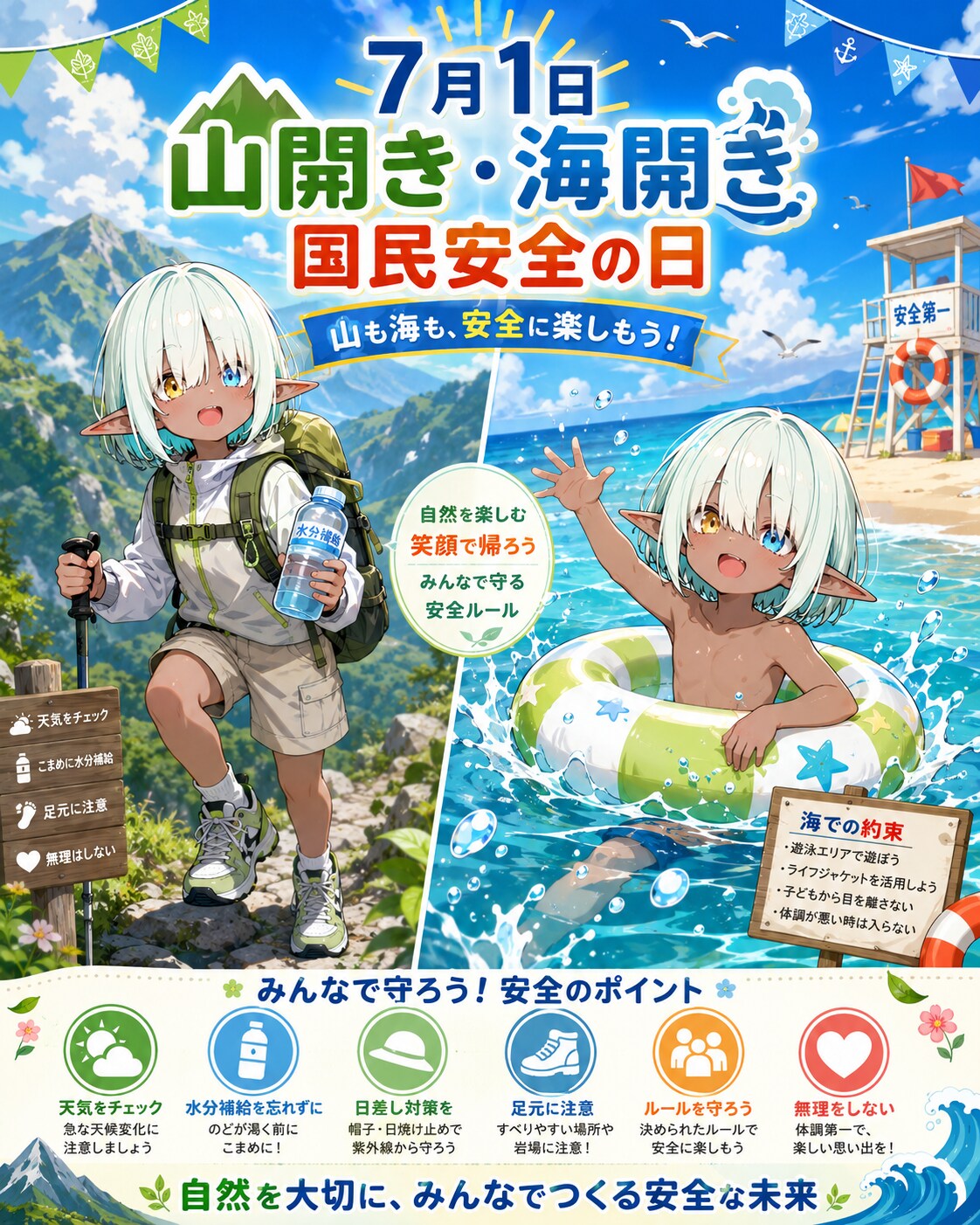 [今日は何の日 7/1] 海開き・山開き・国民安全の日