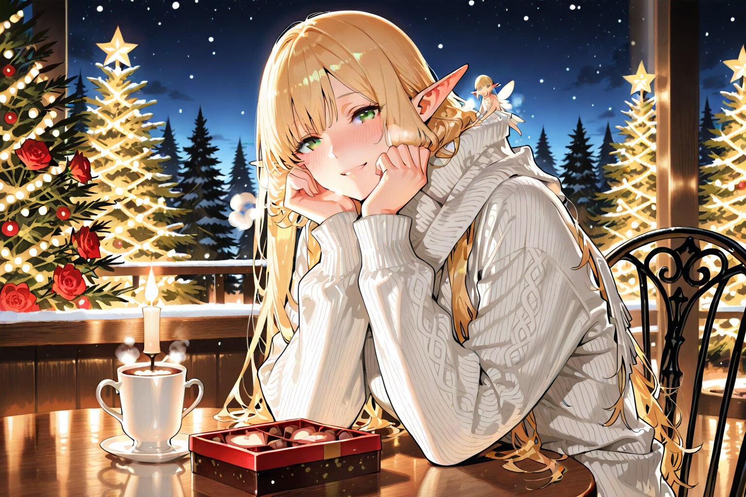 バレタンインデーにあなたと過ごすエルフの女の子