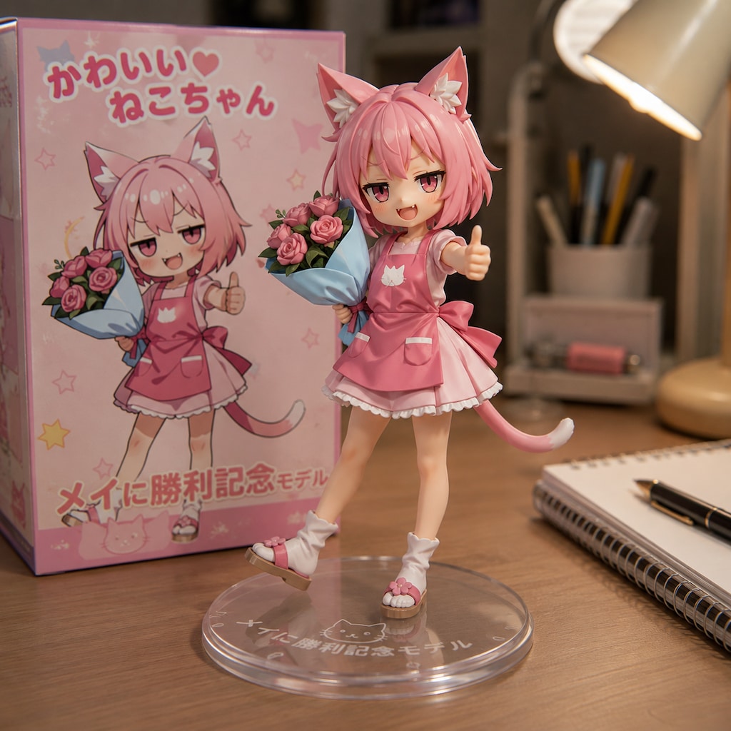 ねこちゃんフィギュア。【メイちゃんに逆転勝利記念モデル】