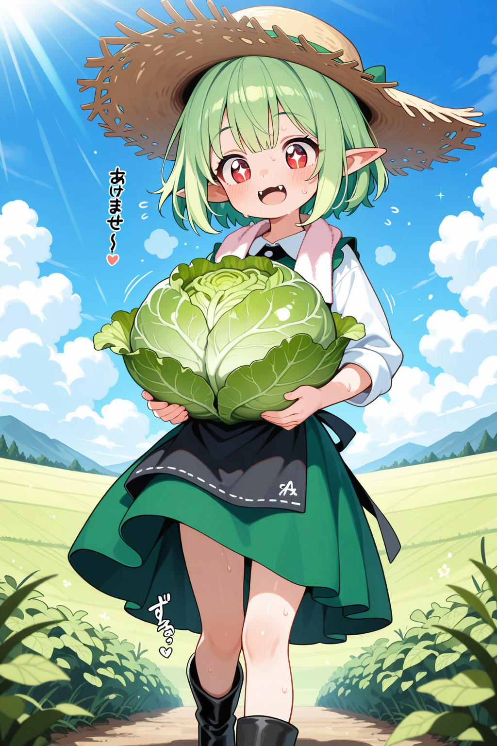 おっきなキャベツが獲れたよっ！！ | の人気AIイラスト・グラビア