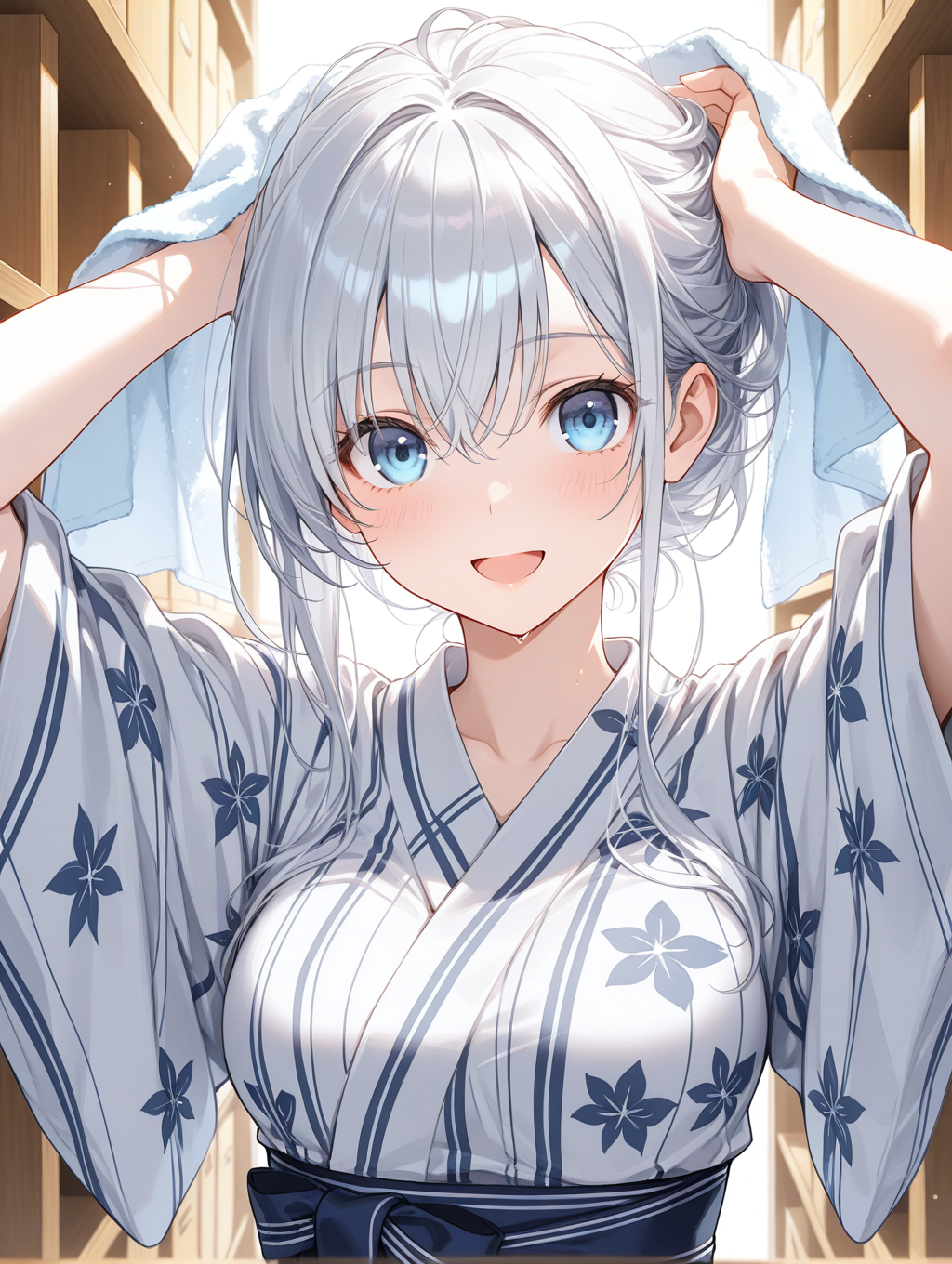 うちの子澄華(同級生) 温泉上がりに髪を乾かしている〇〇ちゃんシリーズ