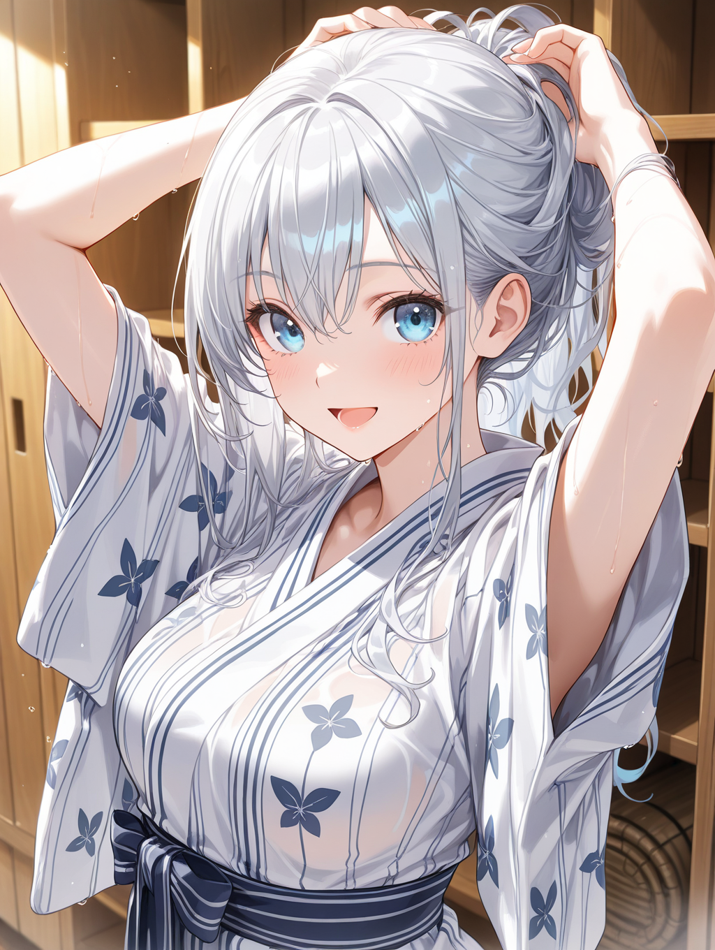 うちの子澄華(同級生) 温泉上がりに髪を乾かしている〇〇ちゃんシリーズ