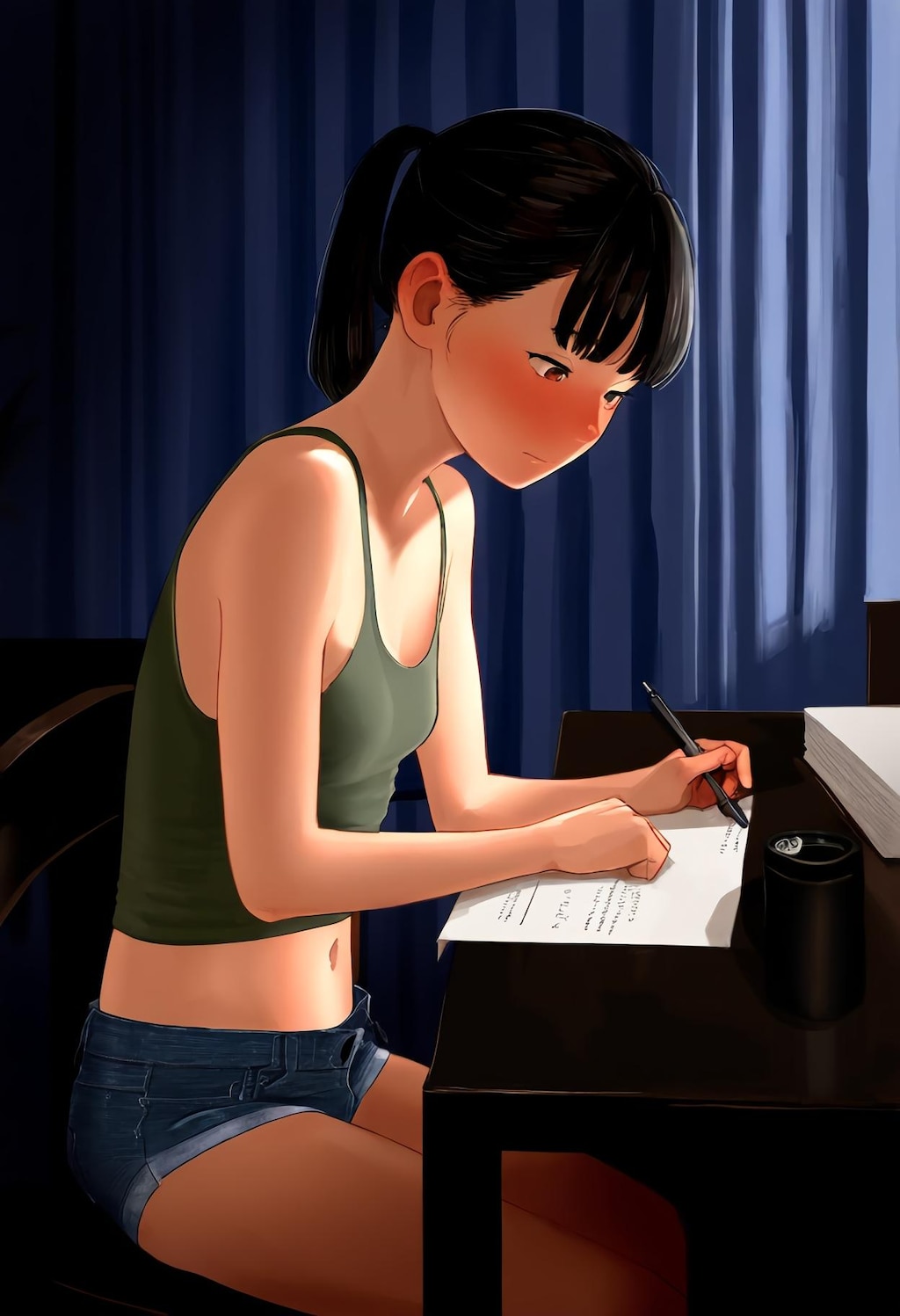 ラブレターを書いている恋する少女