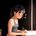 ラブレターを書いている恋する少女 4枚目