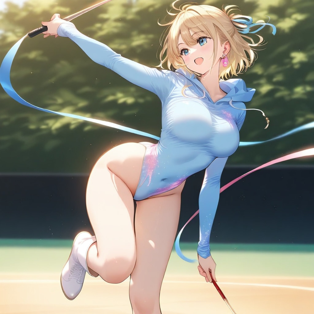 金髪ショート新体操美少女