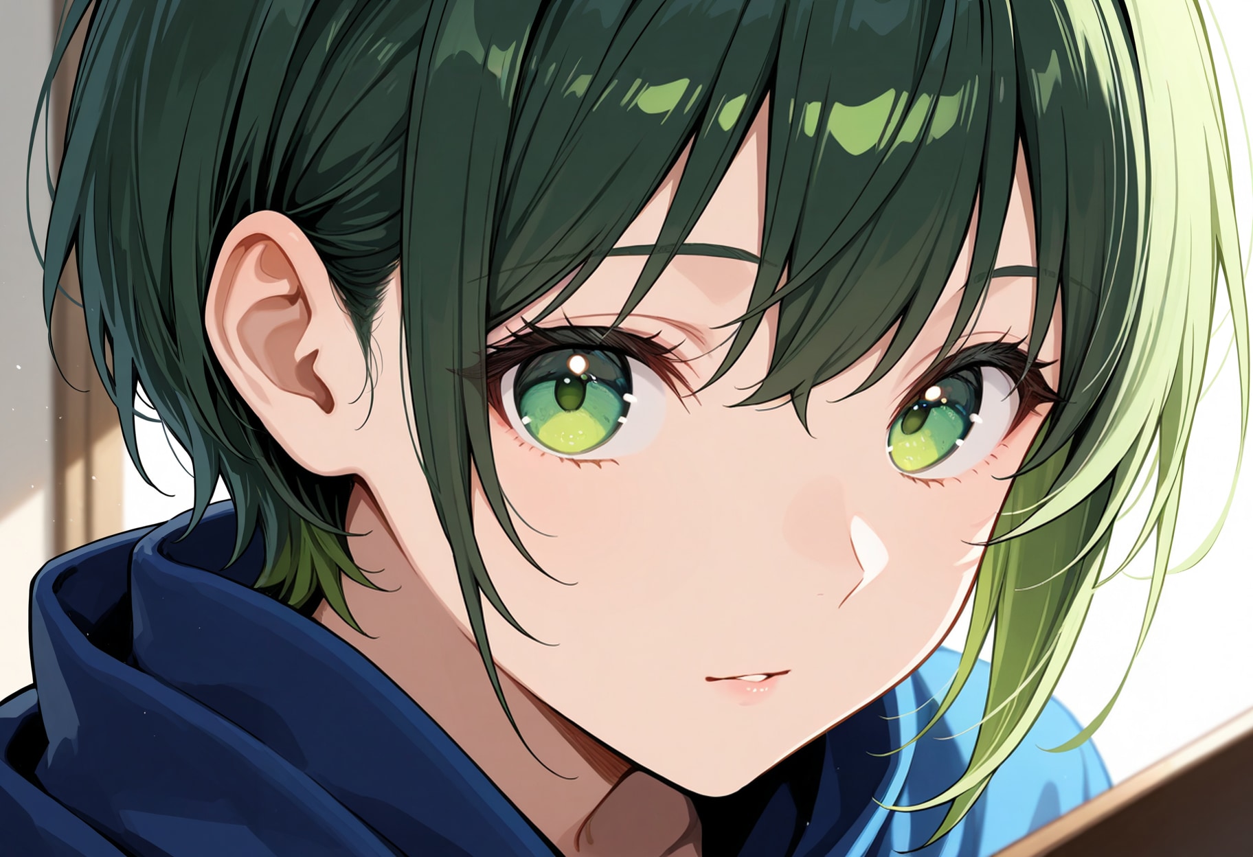 緑髪のショートカット御嬢さん | の人気AIイラスト・グラビア