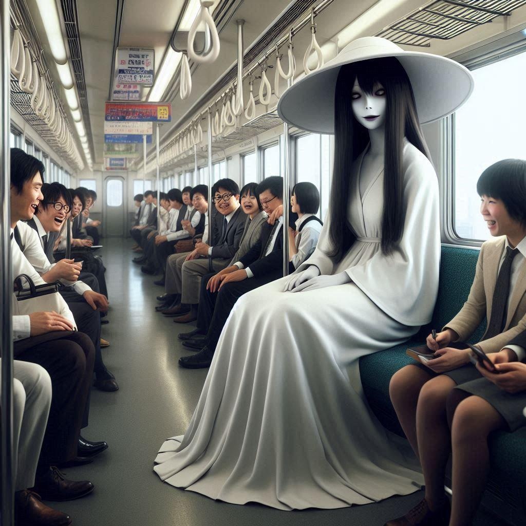 電車通勤する八尺さん