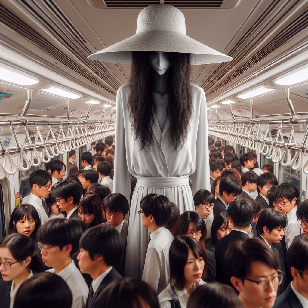 電車通勤する八尺さん