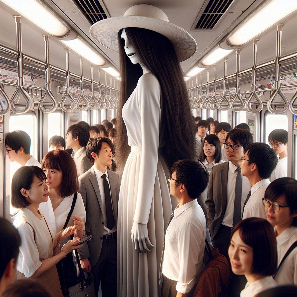 電車通勤する八尺さん