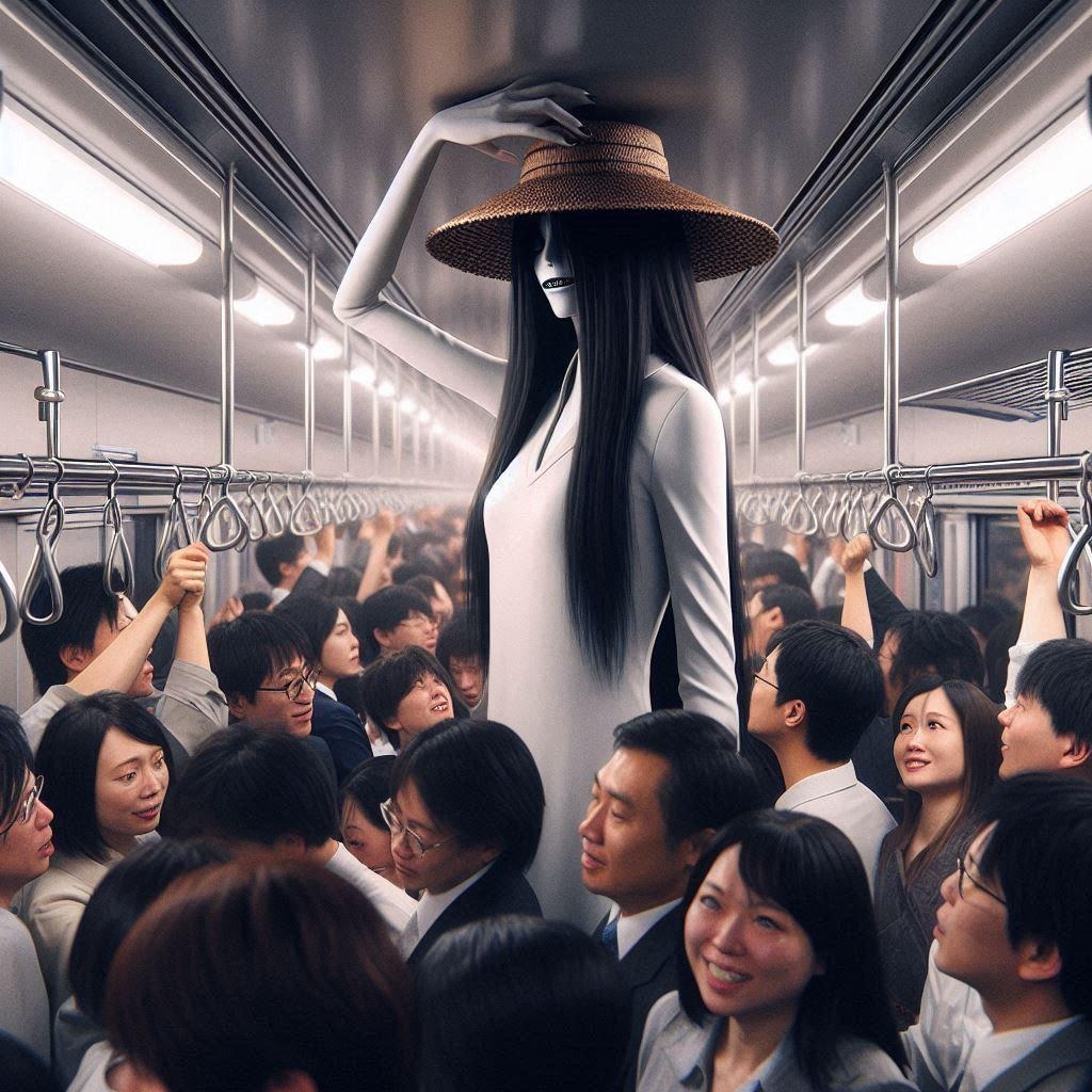 電車通勤する八尺さん