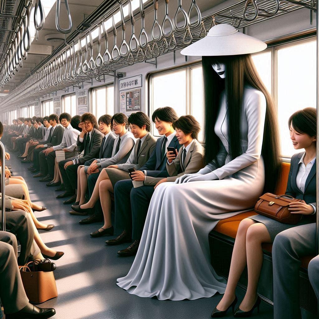 電車通勤する八尺さん