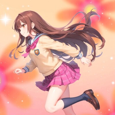 アニメのOPとかで走ってる感じの女の子(o・ω・o)