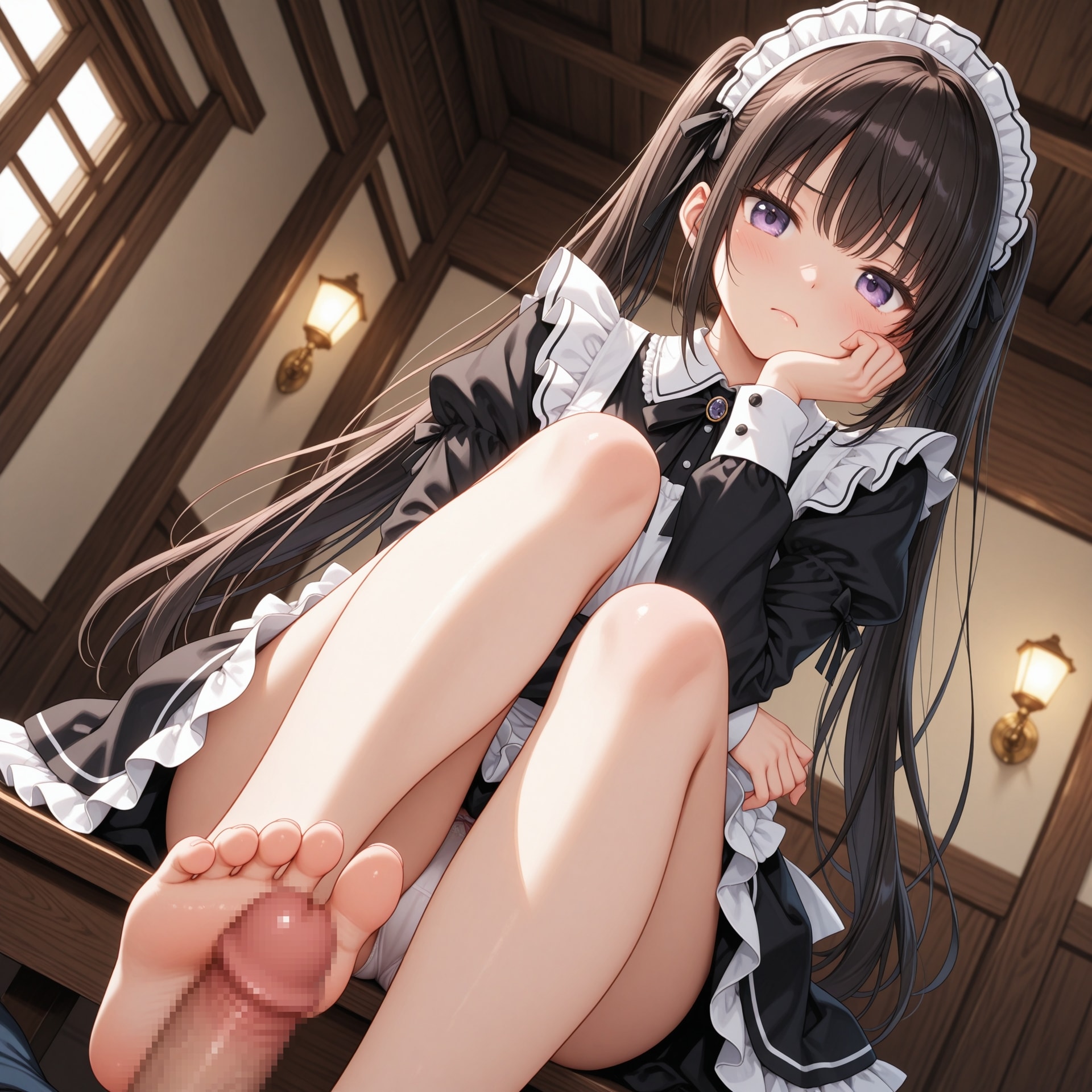 メイドの足コキ