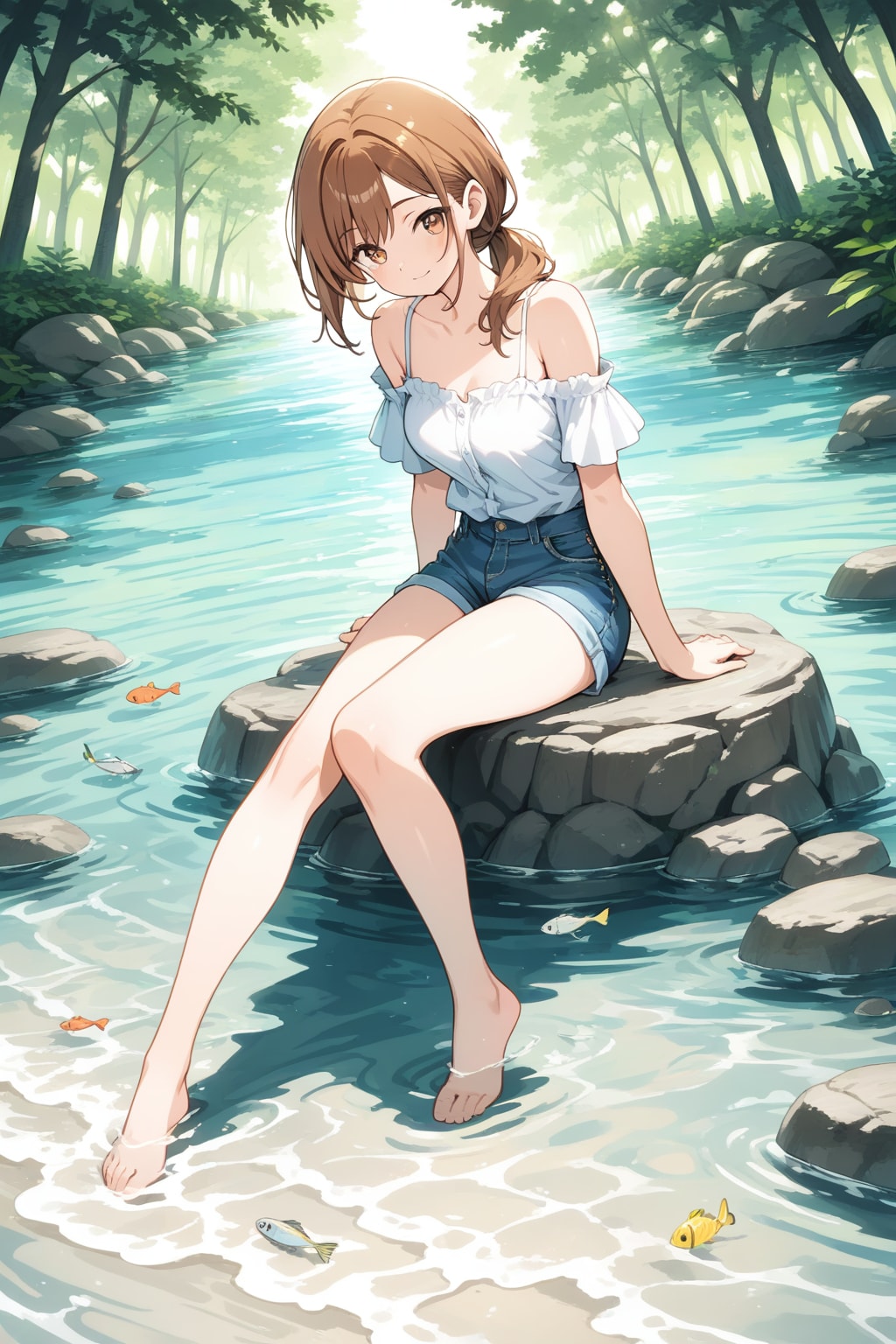 浅瀬に足を浸して、ひと休み