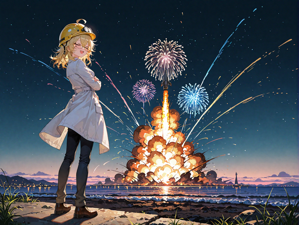 打ち上げ花火とロケット